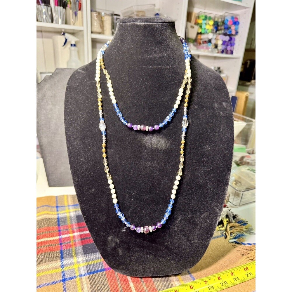 Beaded long necklace-White house Black Market 52”